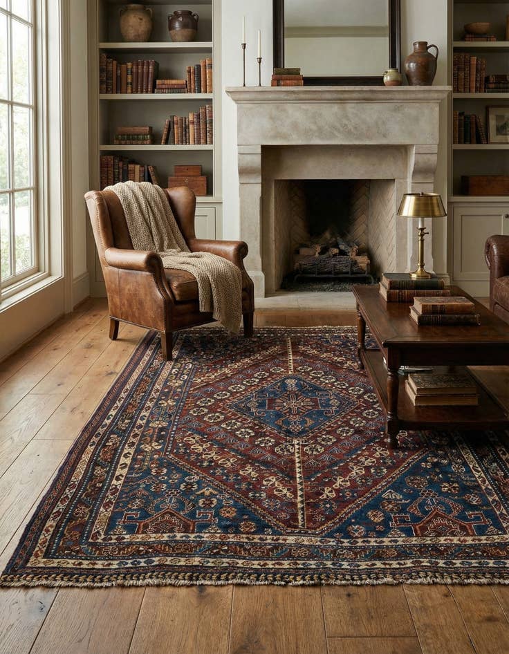 Detail image of  4' 9 x 6' 5 Ghashghai Wool Rug