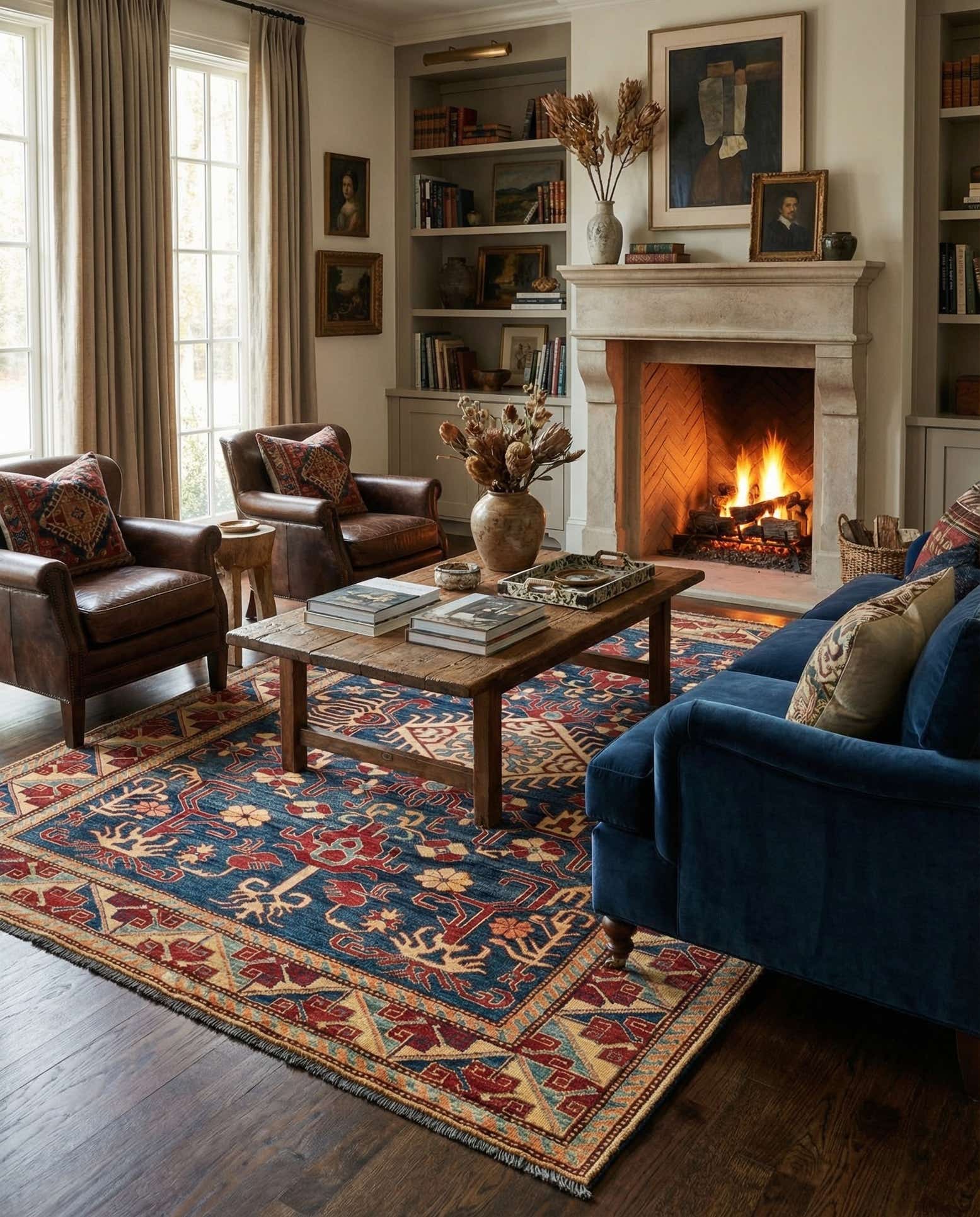 6' x 7' 9 Hand Knotted Kazak Wool Rug