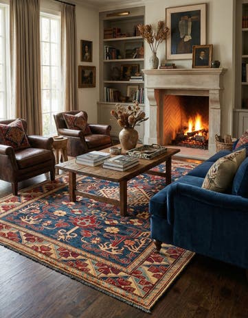 6' x 7' 9 Hand Knotted Kazak Wool Rug