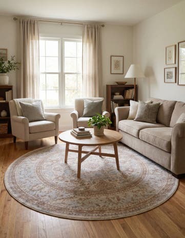 Cream Estate Round Rug