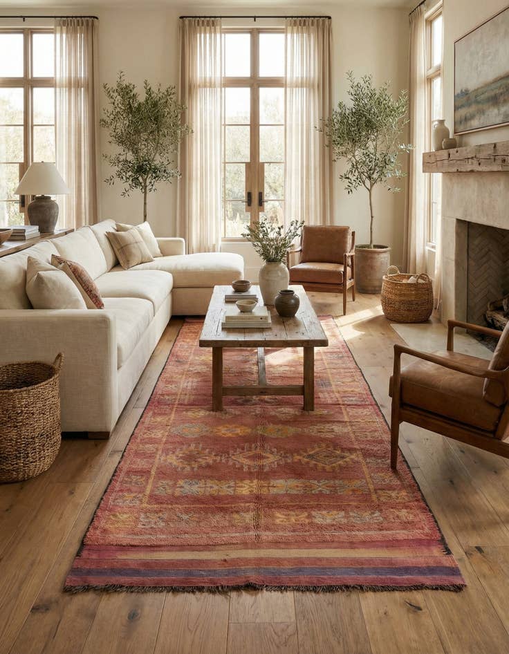 Detail image of  6' x 15' 8  Hand Knotted Moroccan Wool Runner Rug