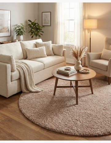 5' 3 x 5' 3 Jill Zarin Shaggy Chic Round Rug