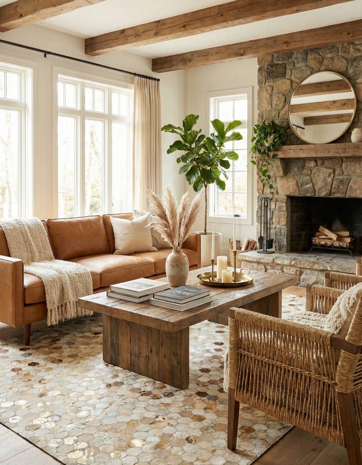 Detail image of  5' 1 x 7' 11 Cowhide - Patchwork Rug