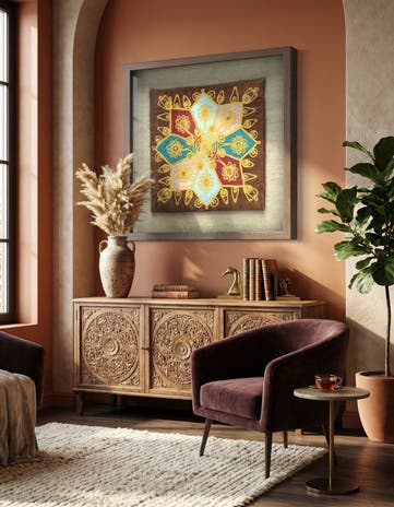 1' 5 x 1' 5 Textile Wall Art Square Rug