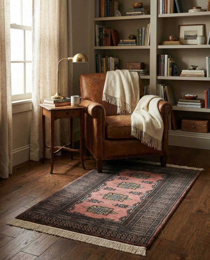 Detail image of 2' 6 x 4' 2 Hand Knotted Bokhara Oriental Wool Rug