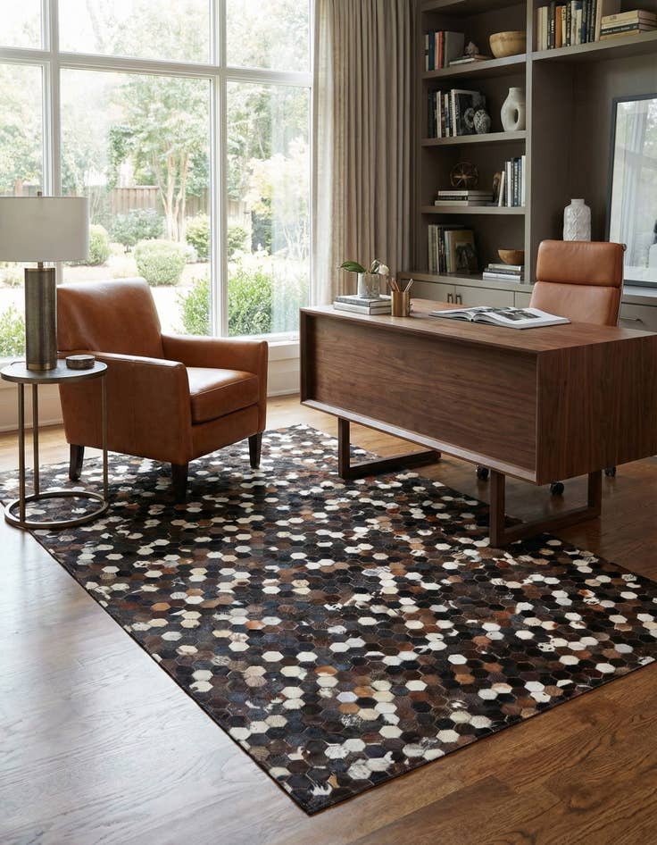 Detail image of 5' x 8' Cowhide Leather Rug