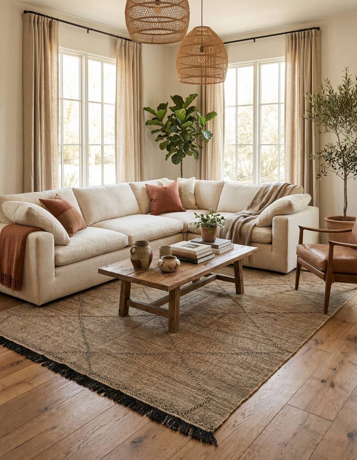 Detail image of 7' 4 x 9' 6  Hand Knotted Moroccan Wool Rug