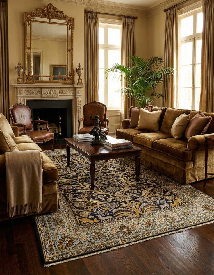 Detail image of 3' 10 x 6' 4 Ghom Silk Rug