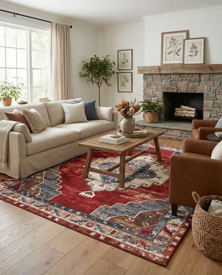 7' 10 x 10' Easy-Clean Traditional Indoor / Outdoor Rug