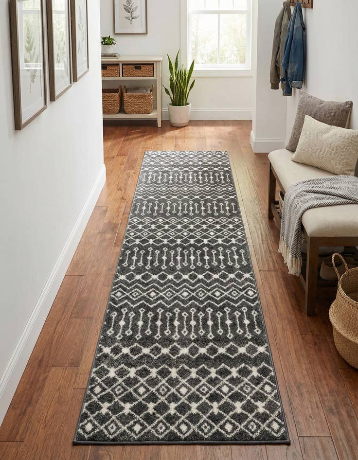 Detail image of 2' 7 x 10' Moroccan Trellis Runner Rug