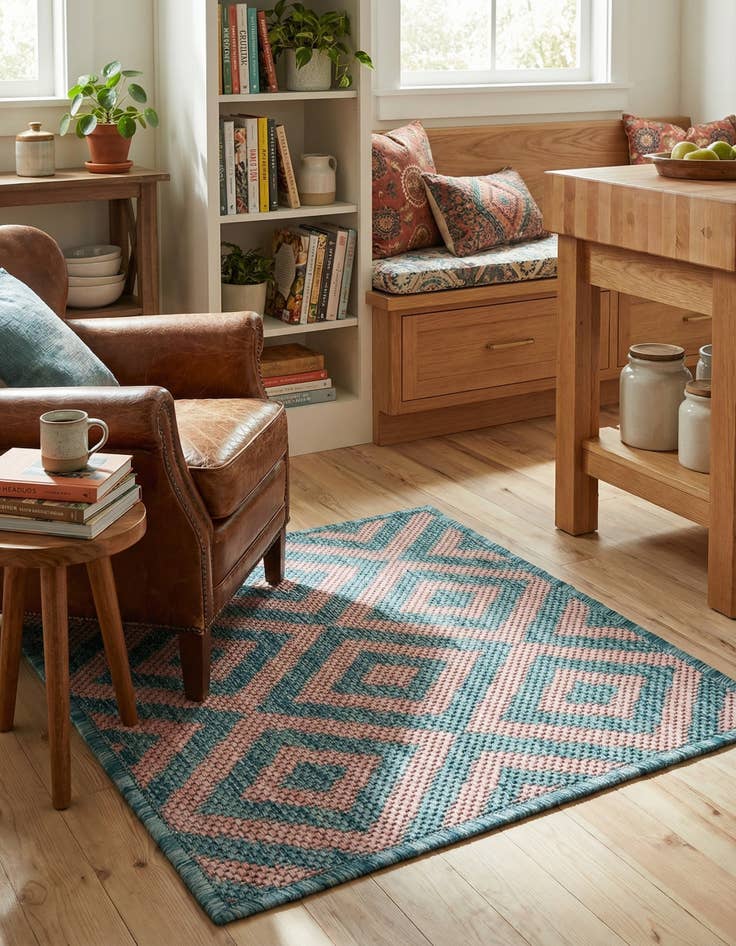 Detail image of 1' 2 x 1' 4  Washable Jill Zarin Indoor / Outdoor Square Rug