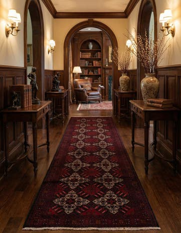 2' 9 x 9' 6 Hand Knotted Khal Mohammadi Wool Runner Rug