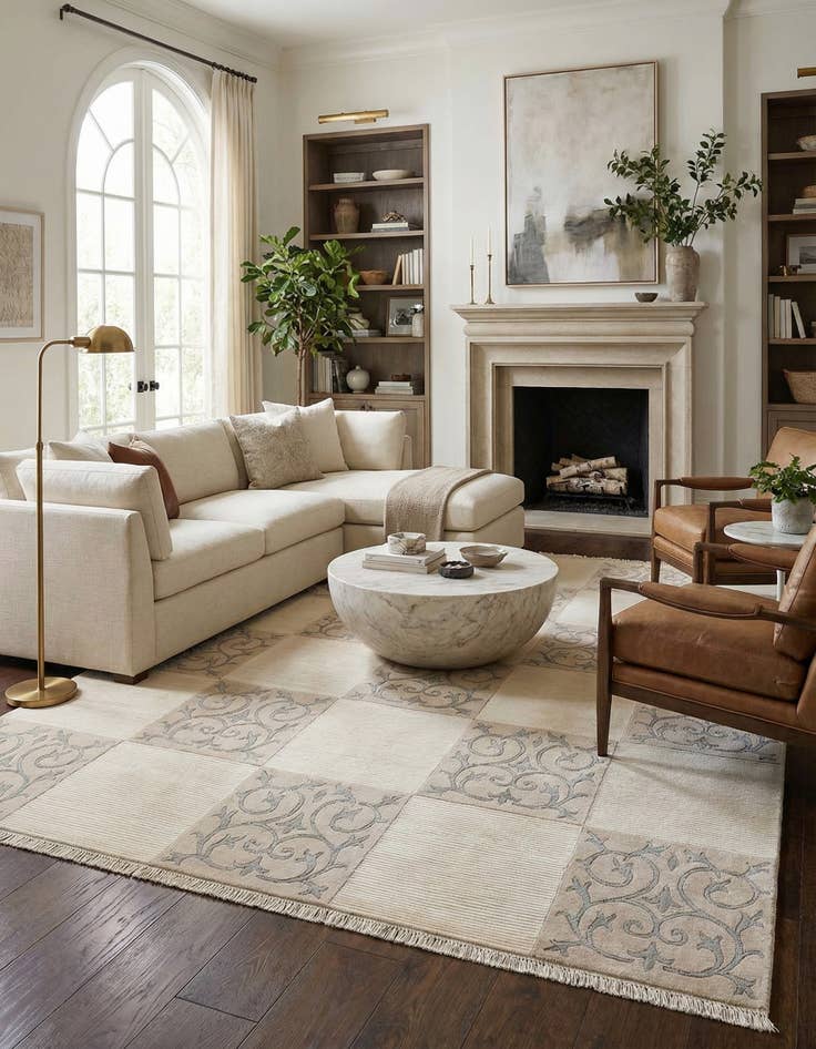 Detail image of 6' 7 x 9' 10  Hand Knotted Darya Wool Rug