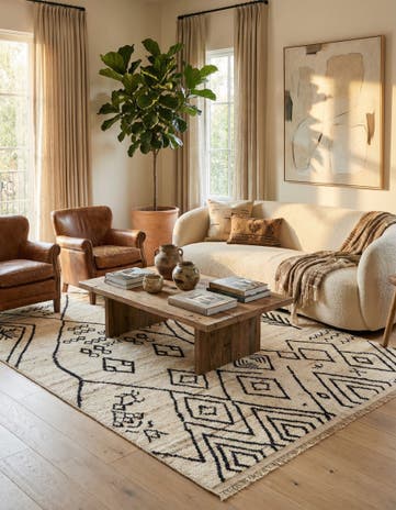 5' 7 x 7' 11 Hand Knotted Moroccan Wool Rug