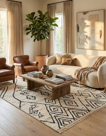 5' 7 x 7' 11 Hand Knotted Moroccan Wool Rug