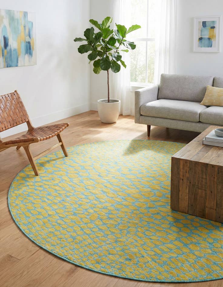 Detail image of 6' 7 x 6' 7  Washable Jill Zarin Cape Town Indoor / Outdoor Round Rug