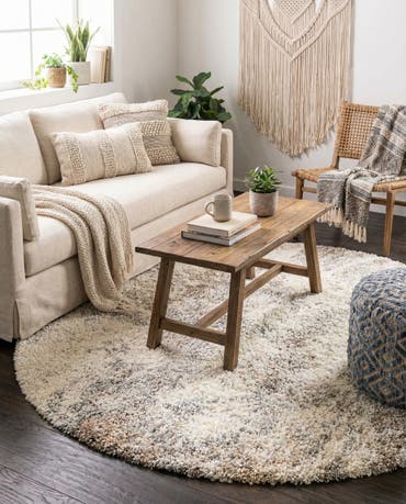  6' x 6' Soft Touch Shag Round Rug