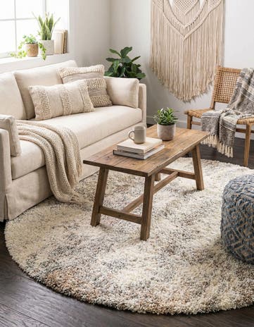 6' x 6' Soft Touch Shag Round Rug