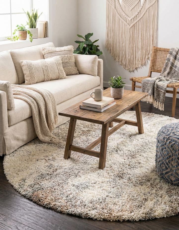6' x 6' Soft Touch Shag Round Rug