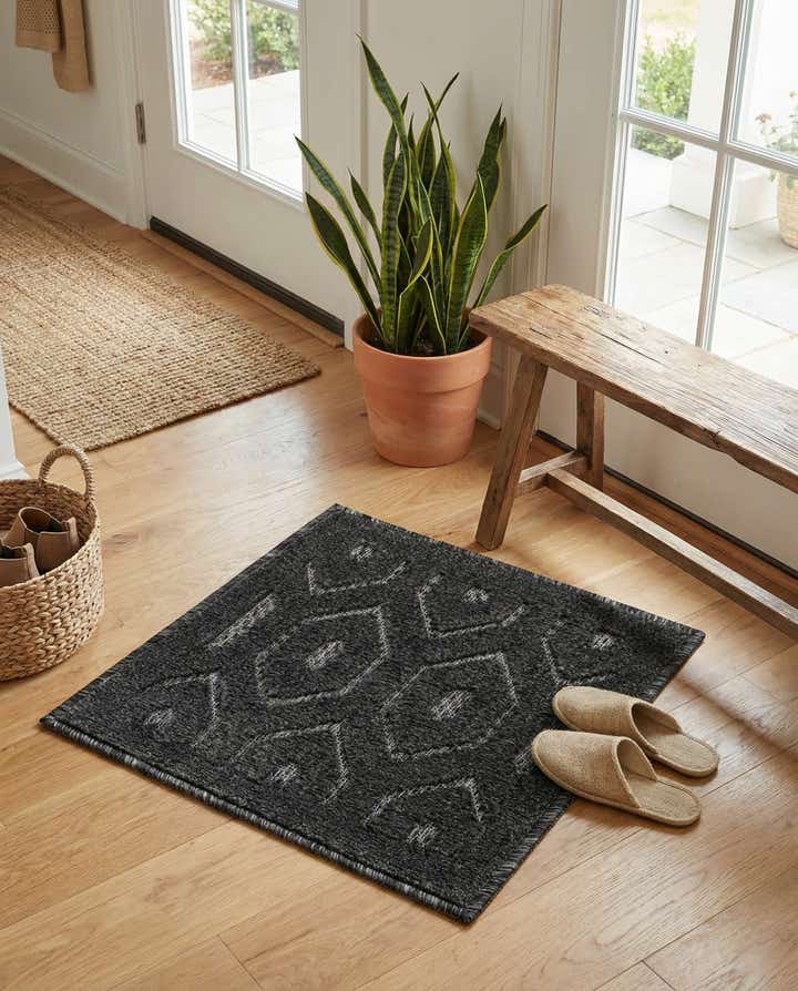 1' 4 x 1' 4 Easy-Clean Trellis Textured Indoor / Outdoor Sample Rug