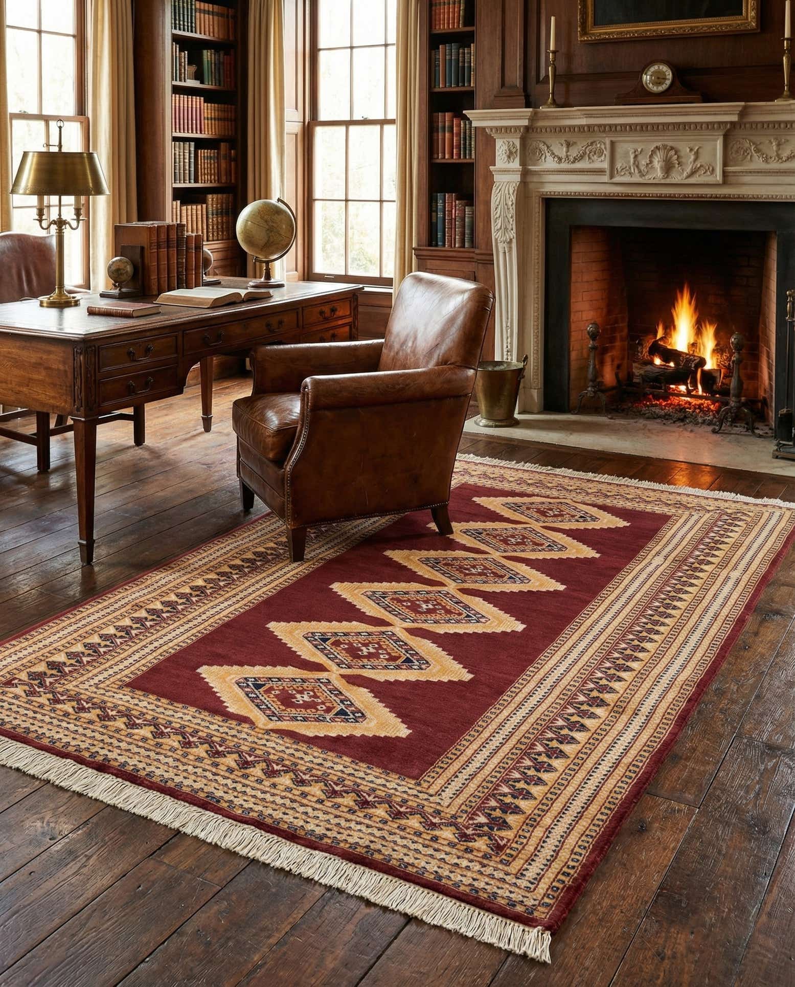 4' 3 x 6' 2 Hand Knotted Bokhara Wool Rug
