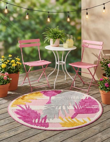 3' 3 x 3' 3 Easy-Clean Aruba Indoor / Outdoor Round Rug