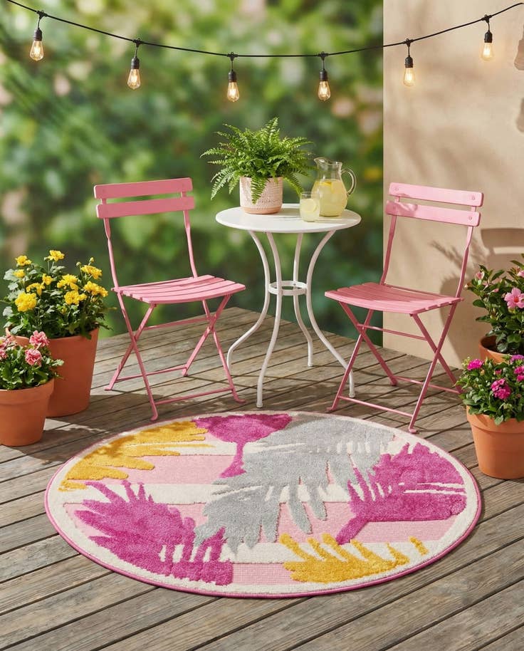 Detail image of 3' 3 x 3' 3 Easy-Clean Aruba Indoor / Outdoor Round Rug