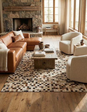 5' 2 x 8' 2 Cowhide - Patchwork Rug