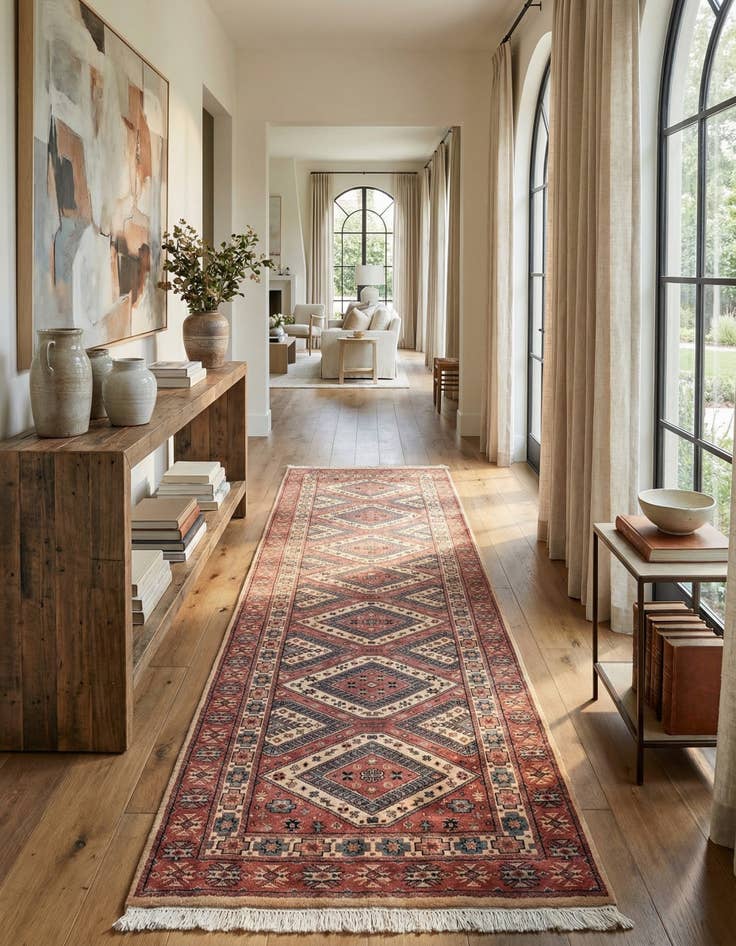 Detail image of  3' 2 x 9' 10  Hand Knotted Shirvan Wool Runner Rug