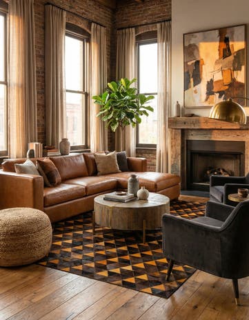 5' x 8' 1 Cowhide Stocks Rug