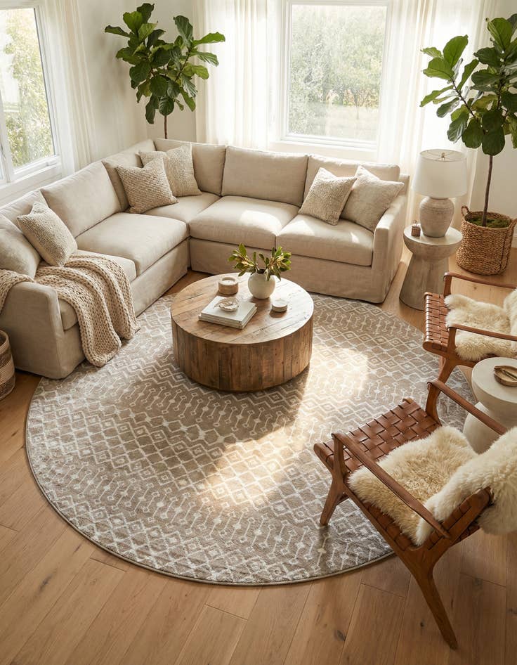 Detail image of 12' x 12' Kasbah Trellis Round Rug