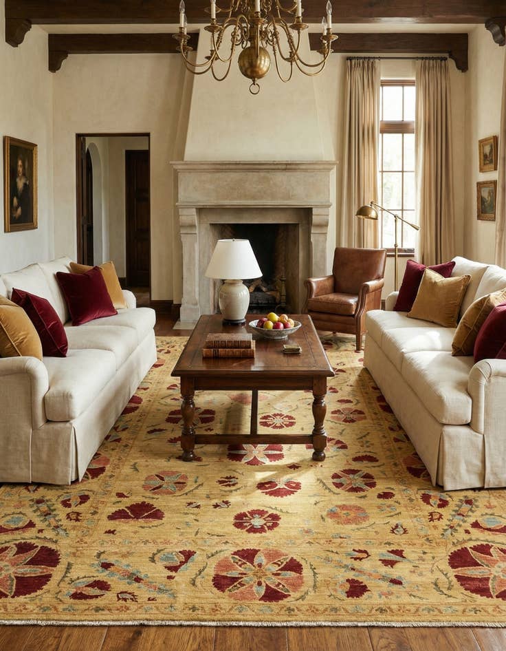 Detail image of 6' 6 x 9' 6  Hand Knotted Ariana Ziegler Oriental Rug