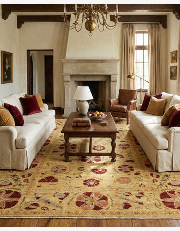 6' 6 x 9' 6 Hand Knotted Ariana Ziegler Oriental Rug