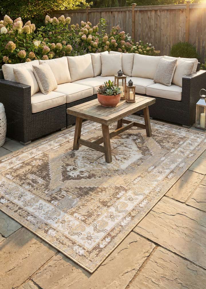 7' x 10' Easy-Clean Traditional Indoor / Outdoor Rug