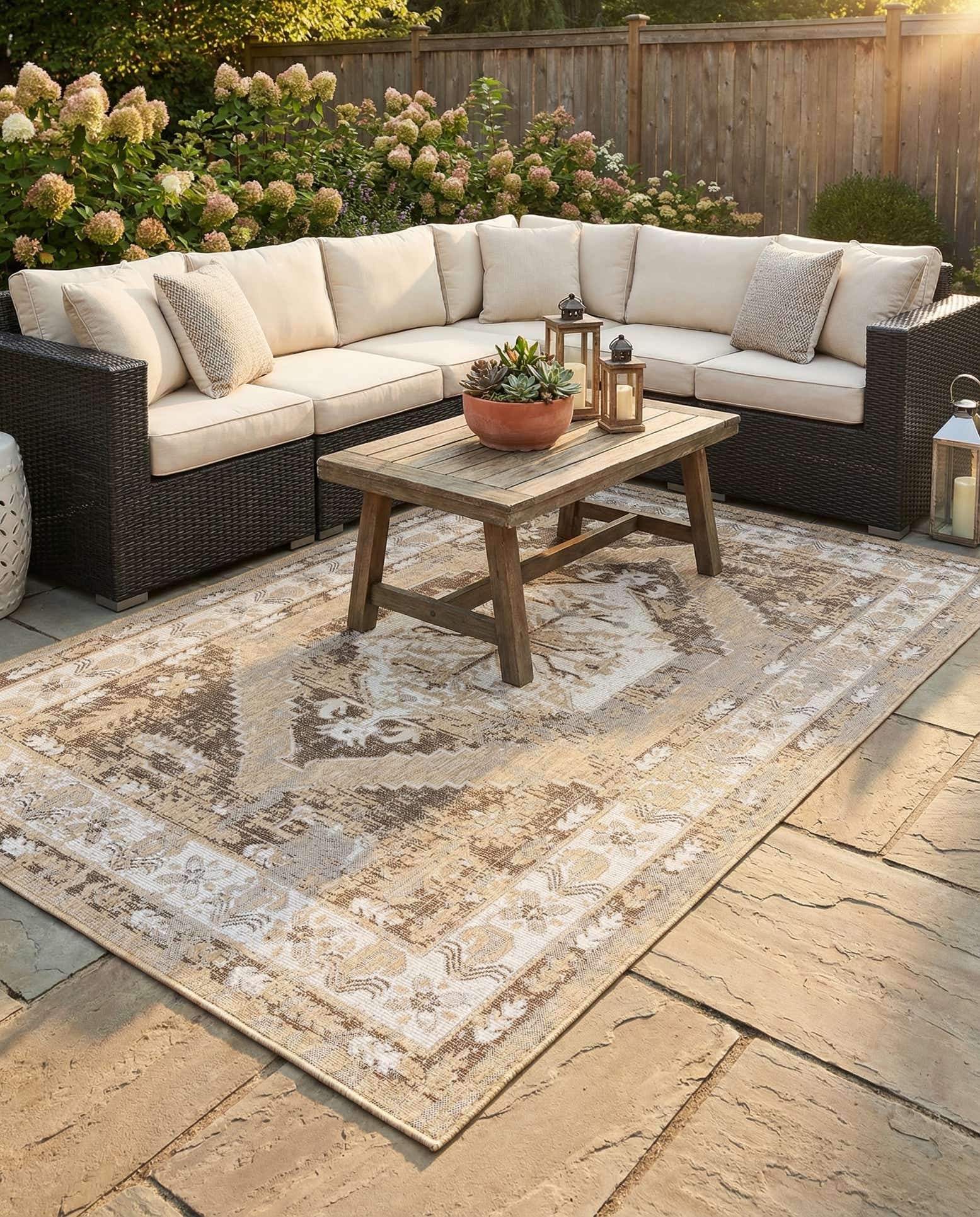 7' x 10' Easy-Clean Traditional Indoor / Outdoor Rug