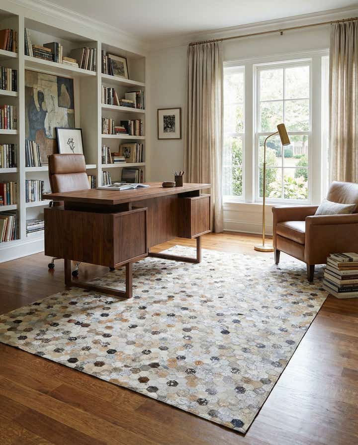 5' 3 x 7' 9 Cowhide Stocks Rug