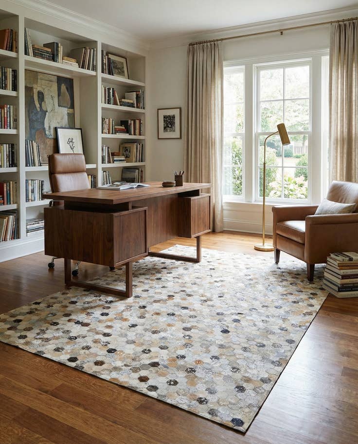 Detail image of 5' 3 x 7' 9 Cowhide Stocks Rug