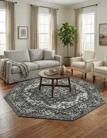 Dark Gray Arlington Octagon Rug