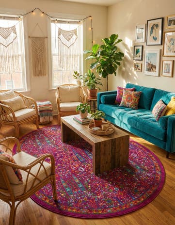 Pink Calypso Oval Rug