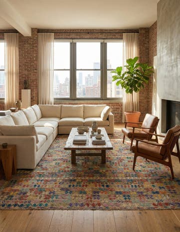 10' 4 x 13' 2 Hand Woven Kilim Modern Wool Rug