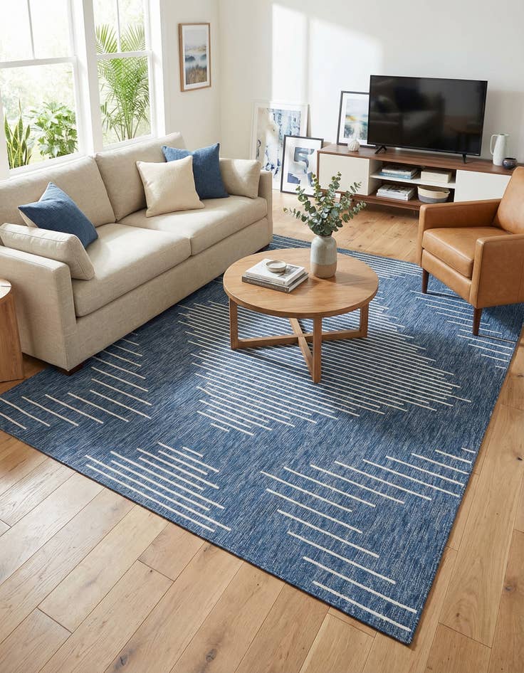 Detail image of 7' 10 x 10' Easy-Clean Modern Indoor / Outdoor Rug