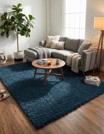 7' 10 x 11' Solid Shag Rug