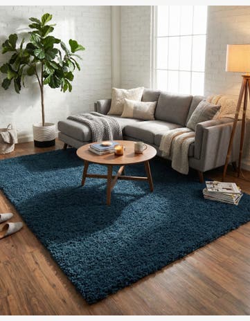 7' 10 x 11' Solid Shag Rug