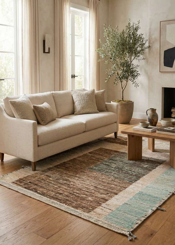 5' 4 x 7' 3 Hand Knotted Moroccan Wool Rug