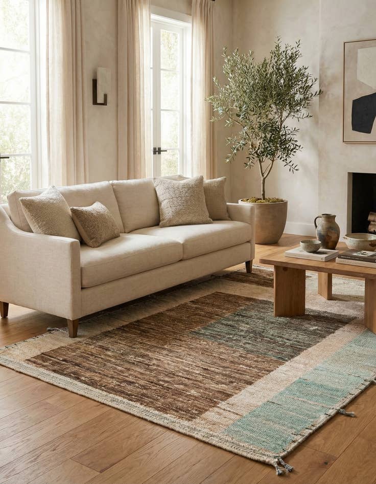 Detail image of 5' 4 x 7' 3  Hand Knotted Moroccan Wool Rug