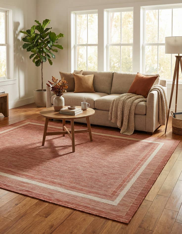 Detail image of 7' x 10'  Washable Border Indoor / Outdoor Rug