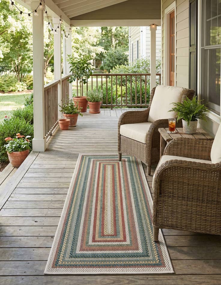 Detail image of 2' x 5' 1  Washable Baja Indoor / Outdoor Runner Rug