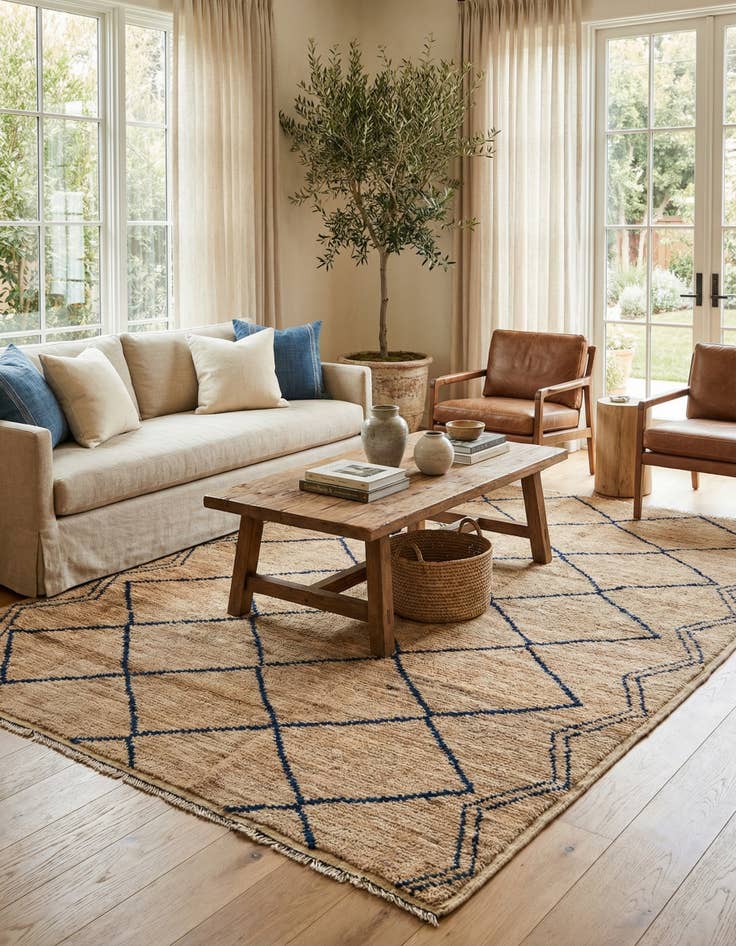 Detail image of 6' x 8' 9  Hand Knotted Moroccan Wool Rug