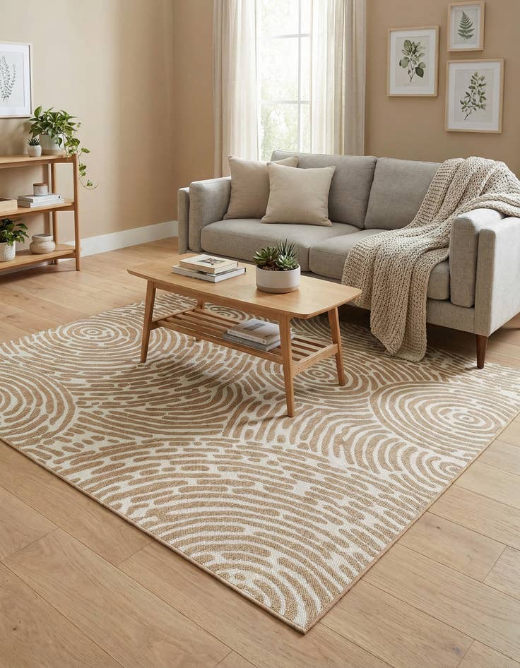 Detail image of  7' 10 x 7' 10  Washable Modern Indoor / Outdoor Square Rug