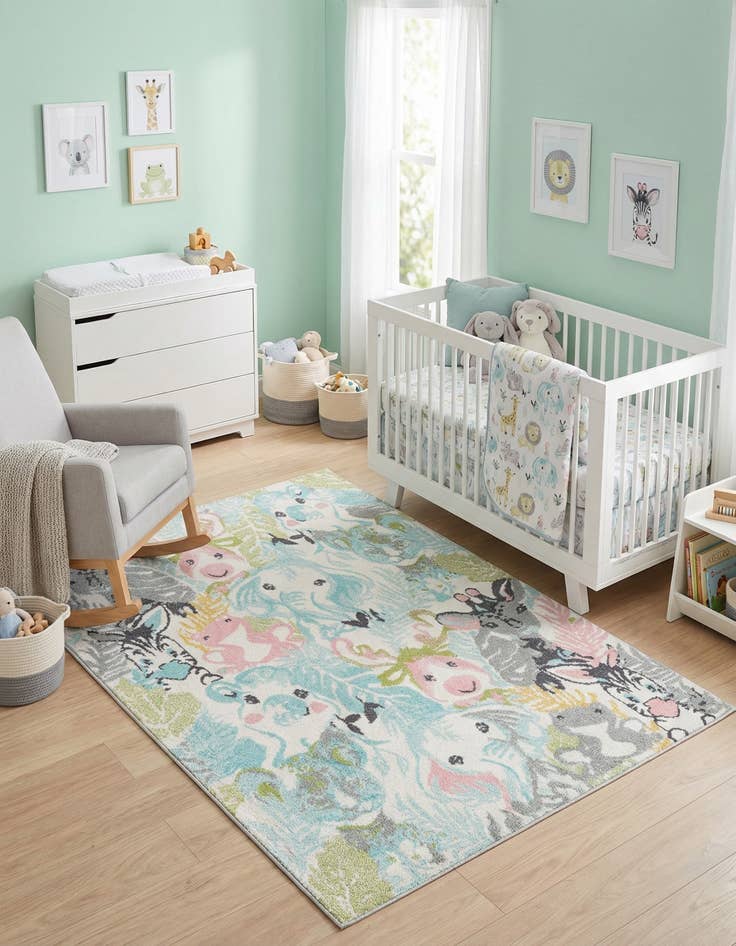 Detail image of  4' x 6' Animals Whimsy Kids Rug